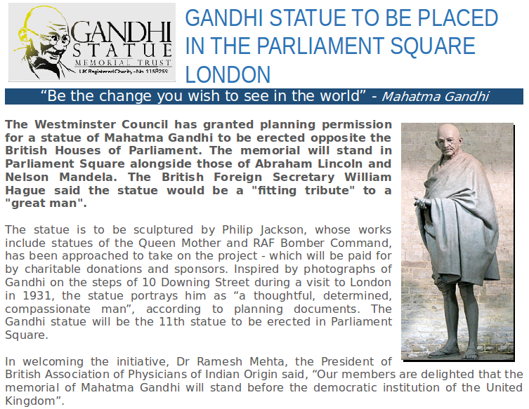 Gandhi Statue Appeal 1