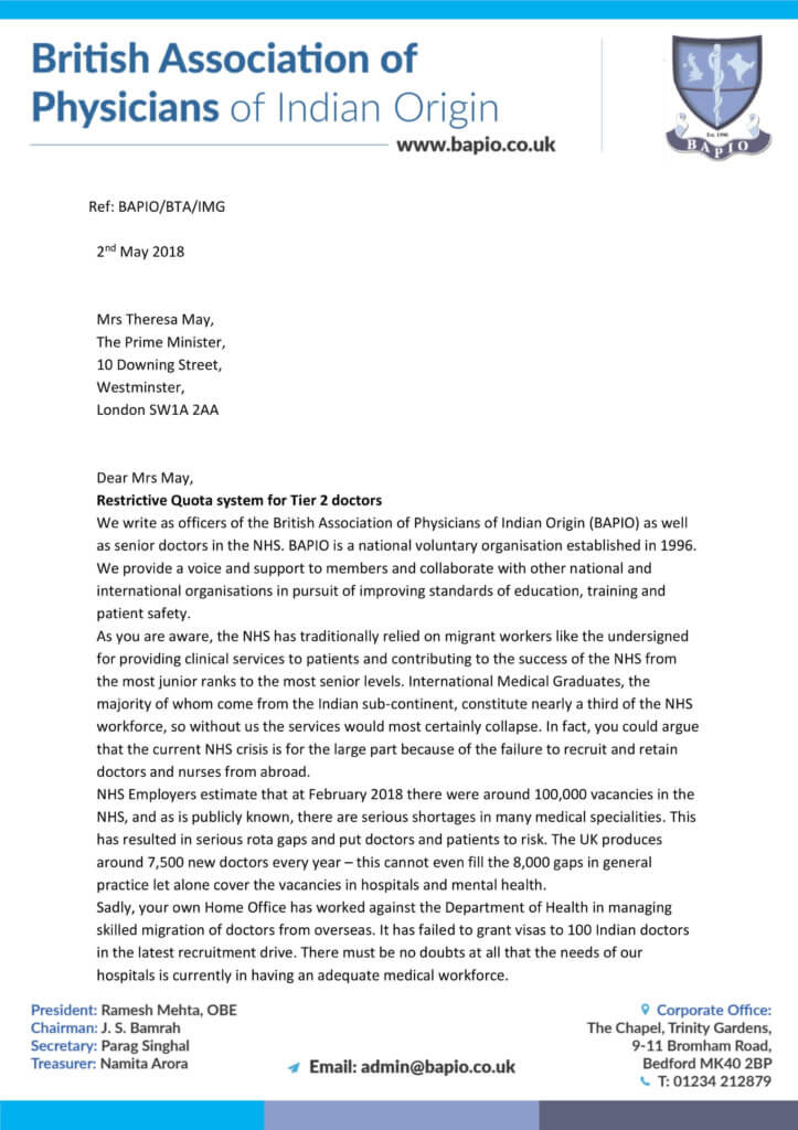 Letter to PM re immigration 4.5.2018 1